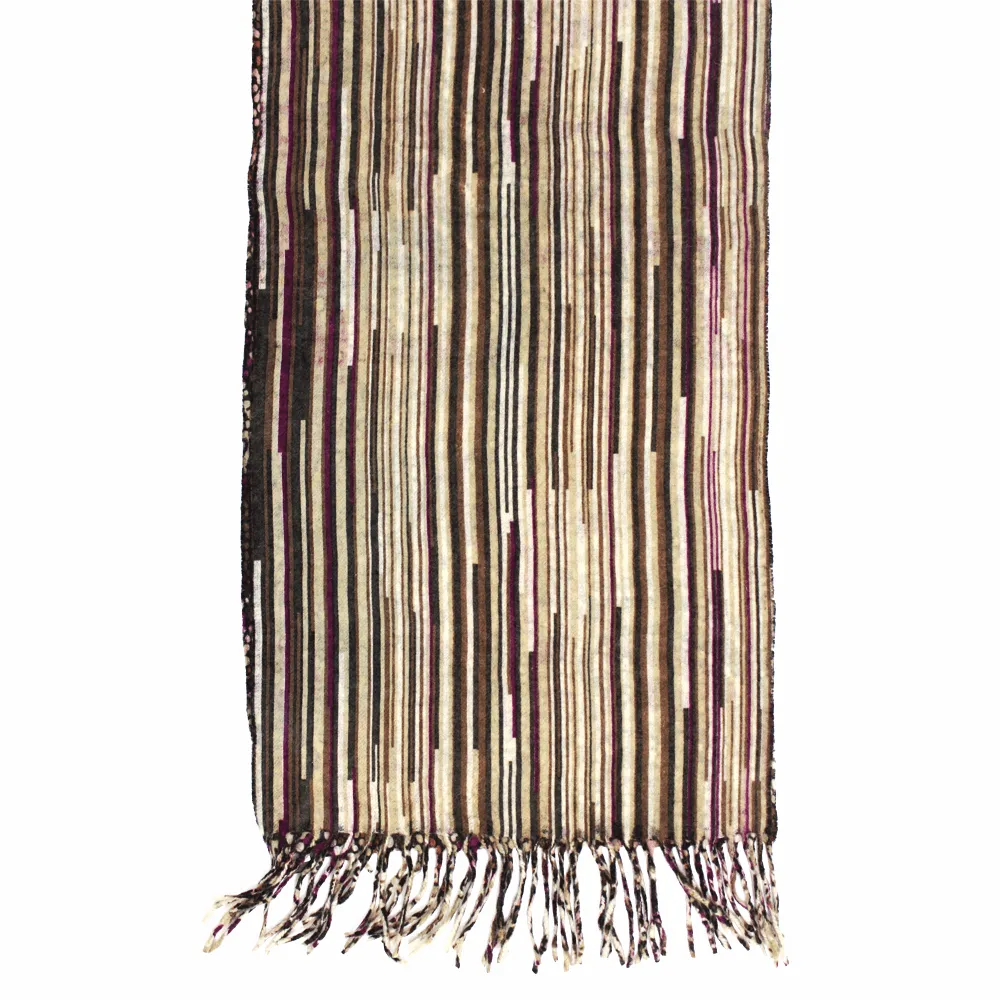 Reversible Wool Scarf - Pink/Brown