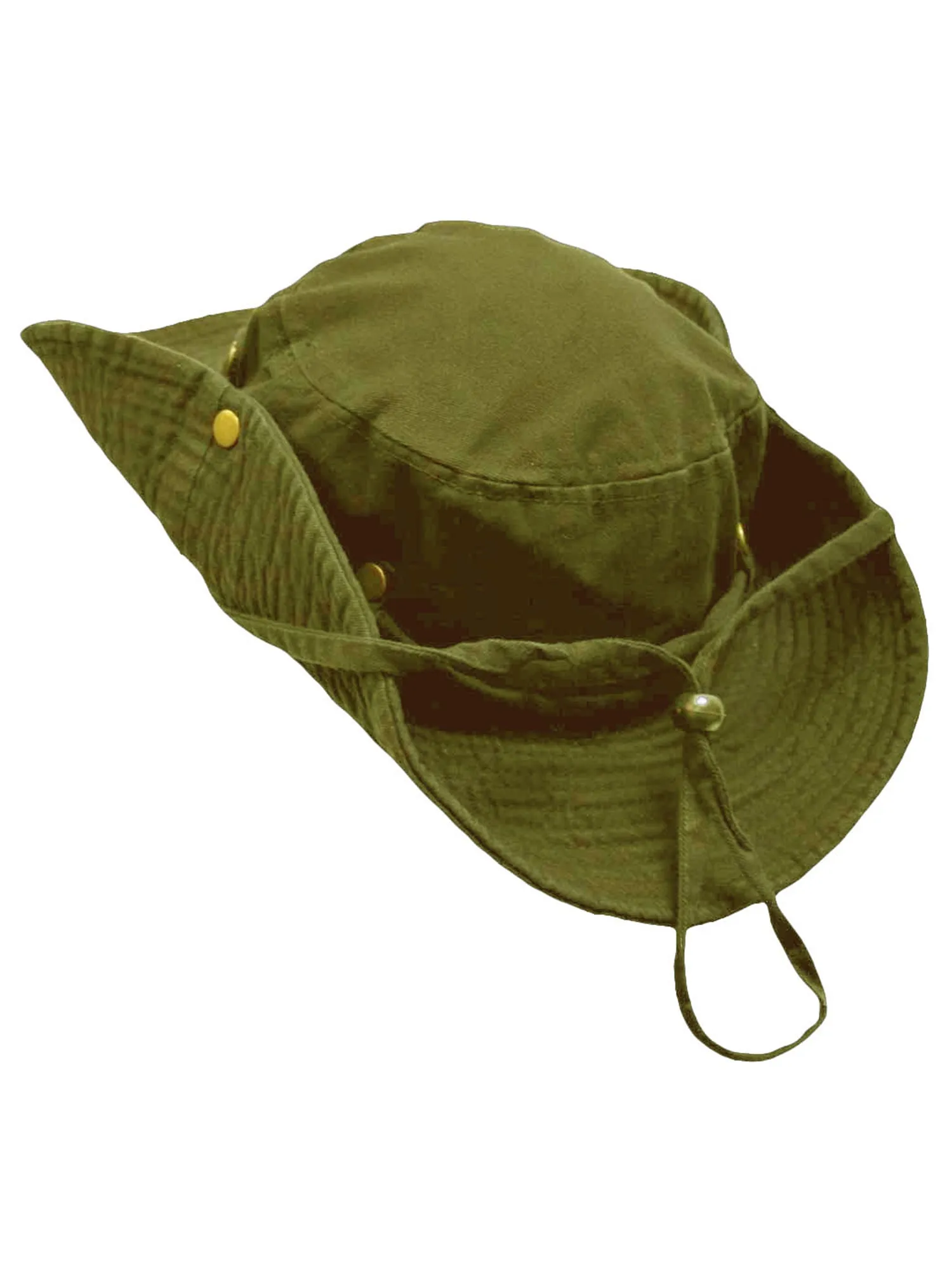 Safari Style Cotton Hat With Chin Cord & Side Snaps