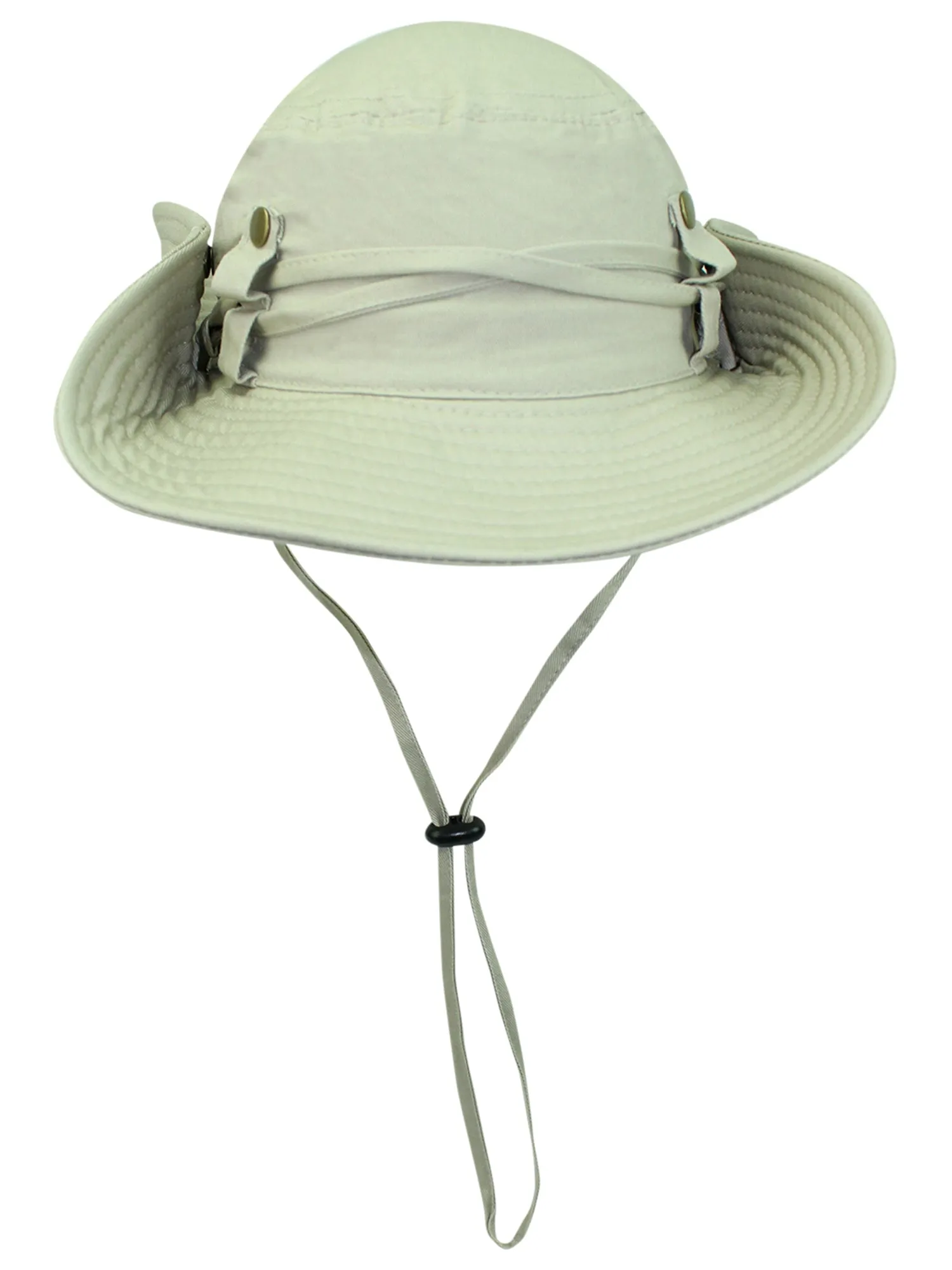 Safari Style Cotton Hat With Chin Cord & Side Snaps