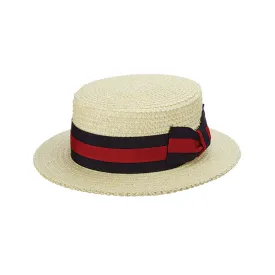 Scala Gondola Braided Laichow Straw Boater Hat