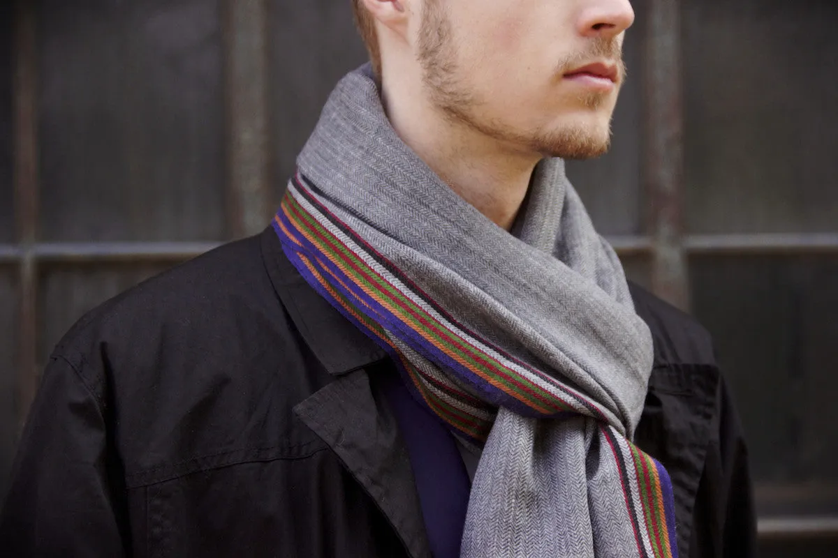 Soft herringbone weave scarf