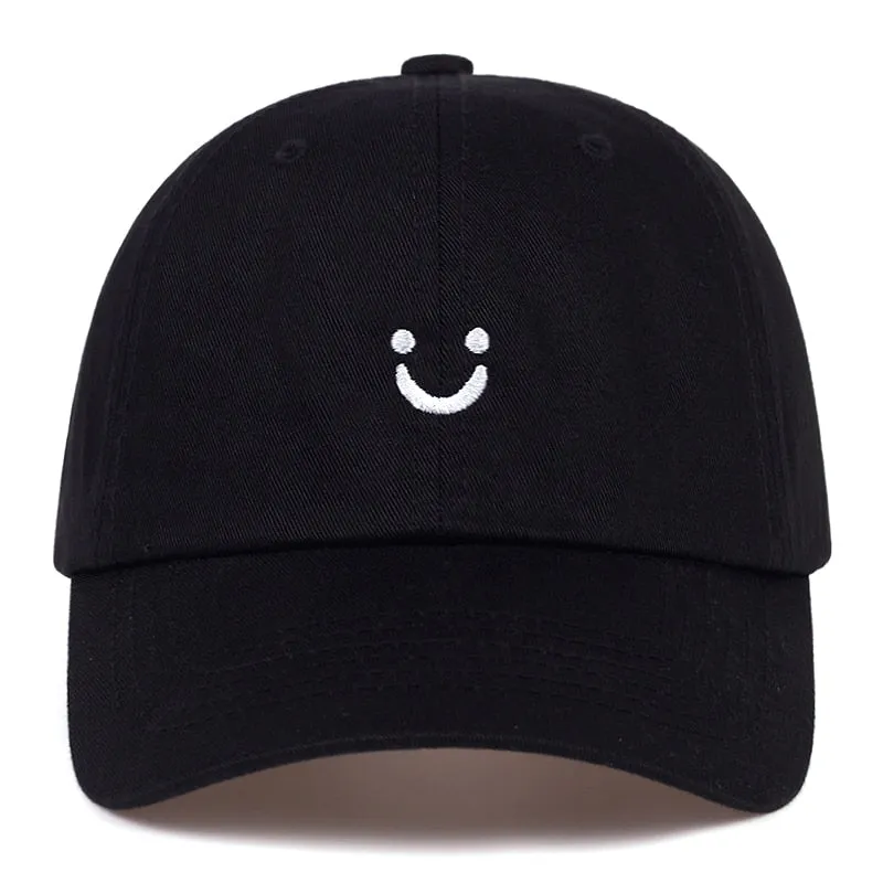 Spring autumn cotton baseball cap men women hip-hop dad hat adjustable sports golf caps smiley embroidered trucker hats