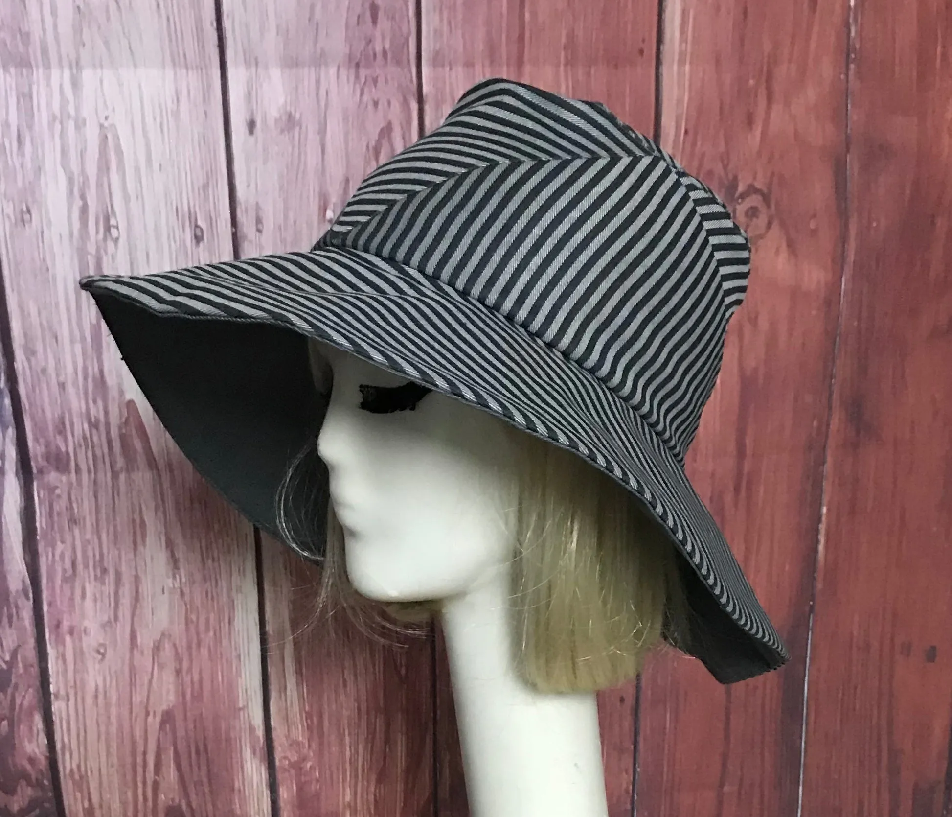 Striped Wide Brim Hat