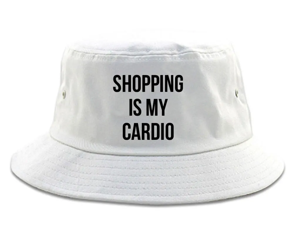 Very Nice Shopping Is My Cardio Black Bucket Hat White