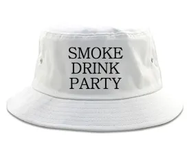 Very Nice Smoke Drink Party Black Bucket Hat White