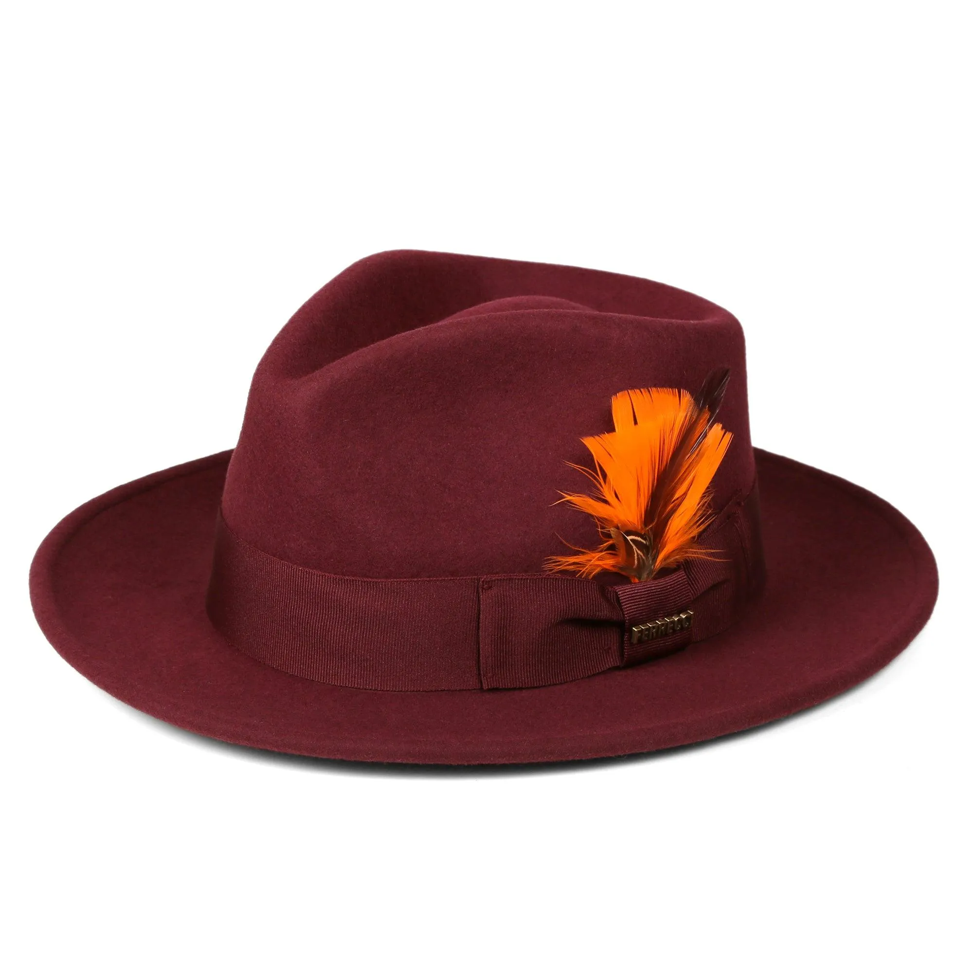 Vintage Crushable Wool Fedora Hat-Mustard