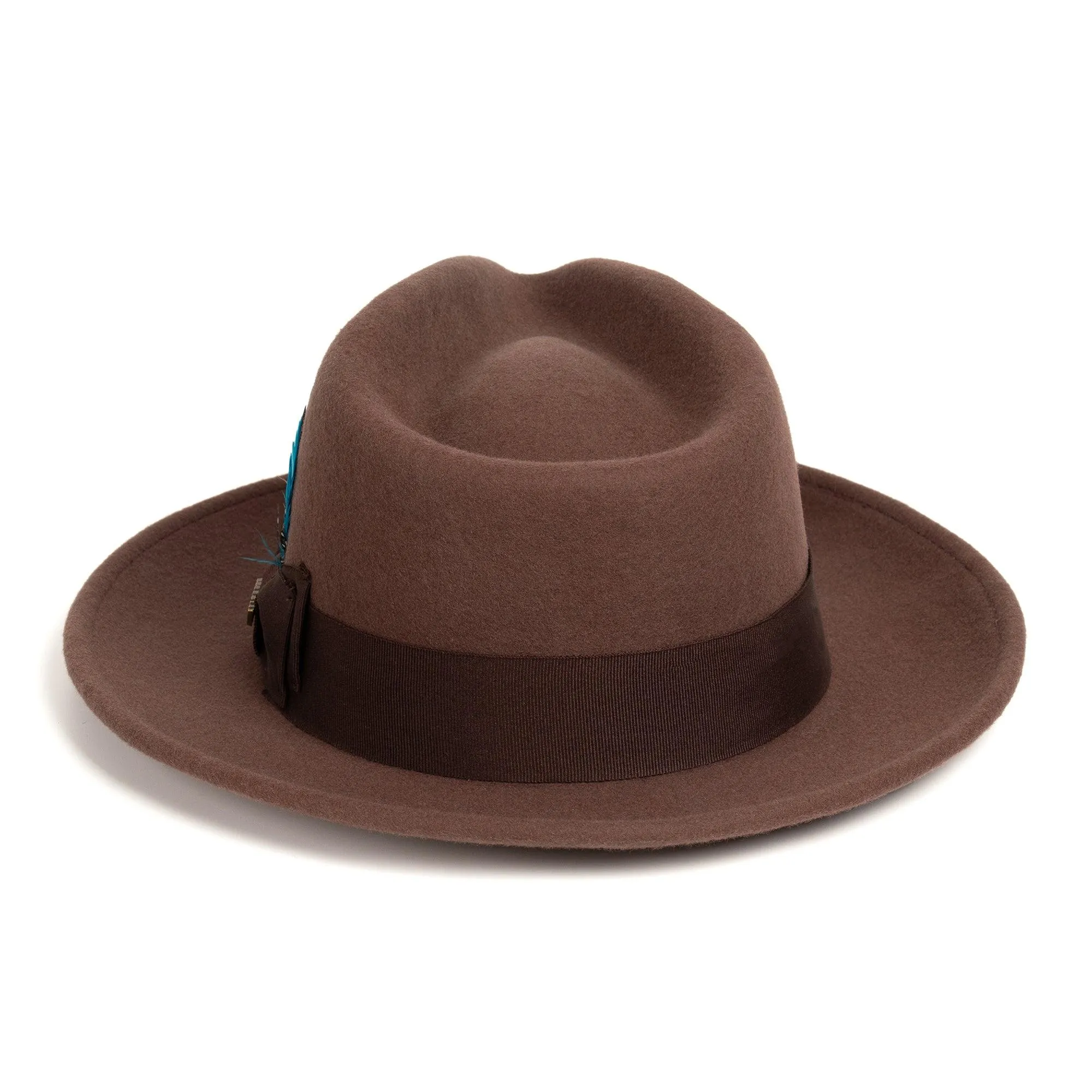 Vintage Crushable Wool Fedora Hat-Mustard