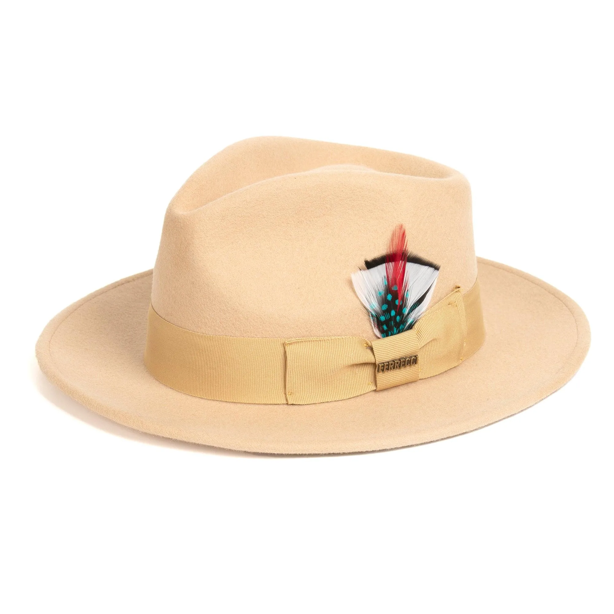 Vintage Crushable Wool Fedora Hat-Mustard