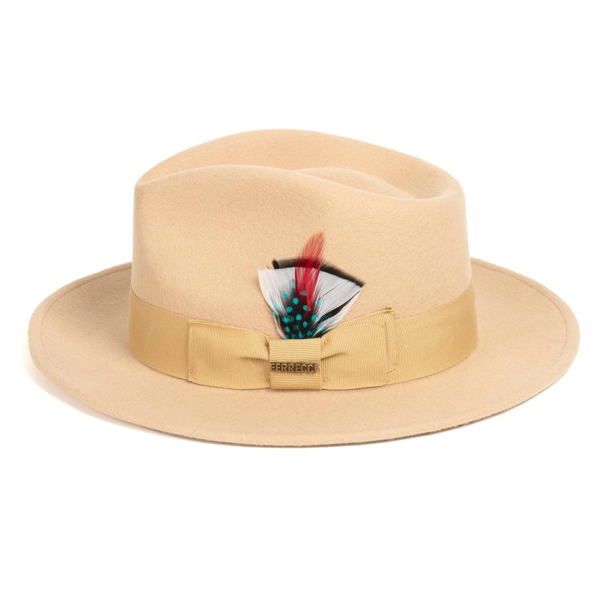 Vintage Crushable Wool Fedora Hat-Mustard