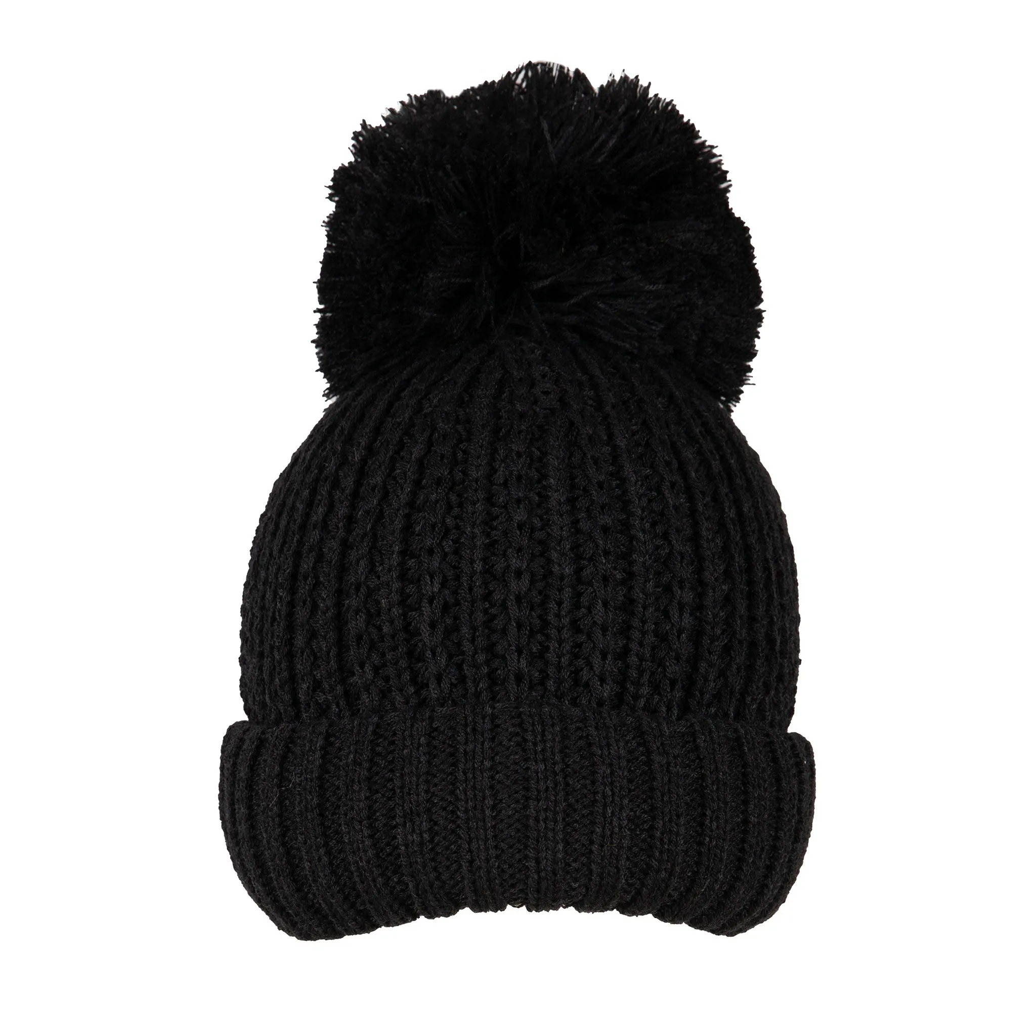 Women’s Ribbed Knit Bobble Hat