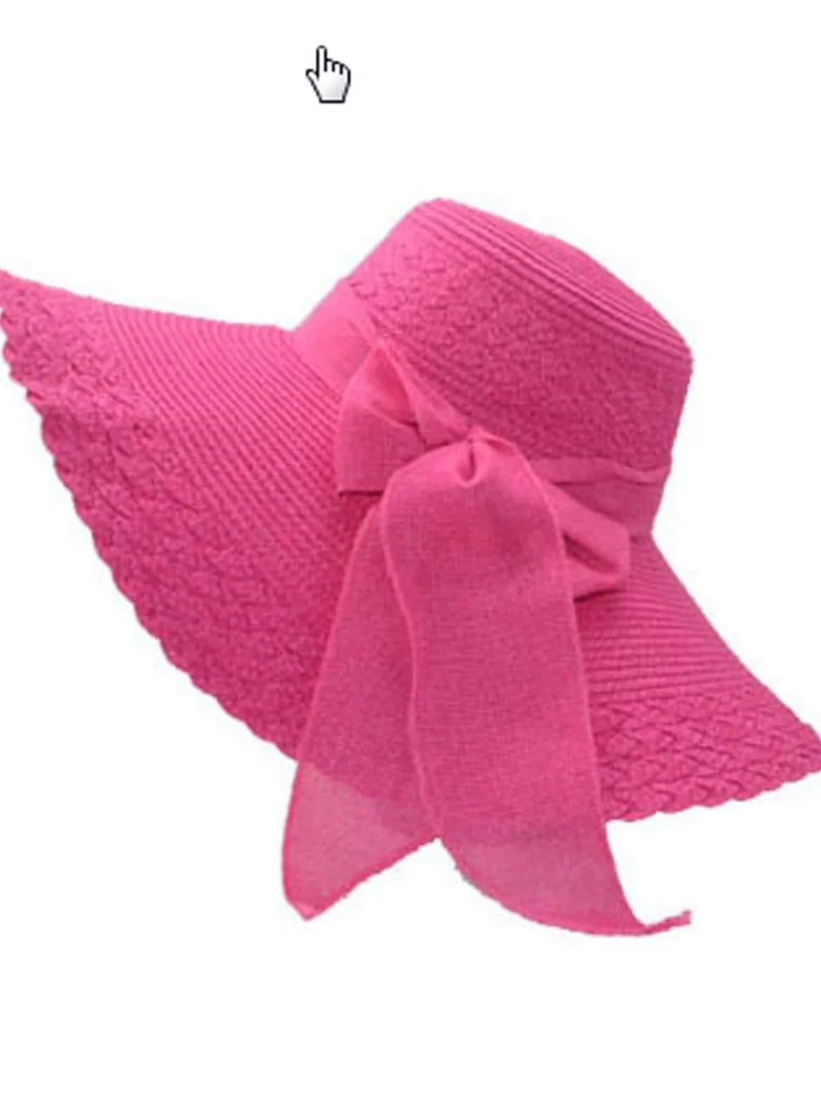 Women's Wide Brim Floppy Hat With Large Ribbon