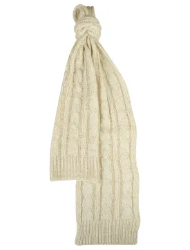 Wyatt Cable Knitted Scarf in Cream